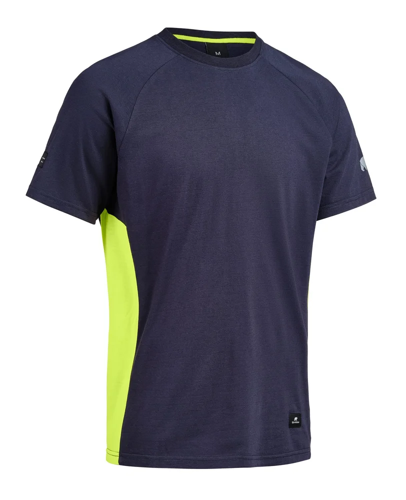 T-SHIRT PRESSURE 432-0 FLAMMEHHEMMENDE MARINE/GUL v:8570035