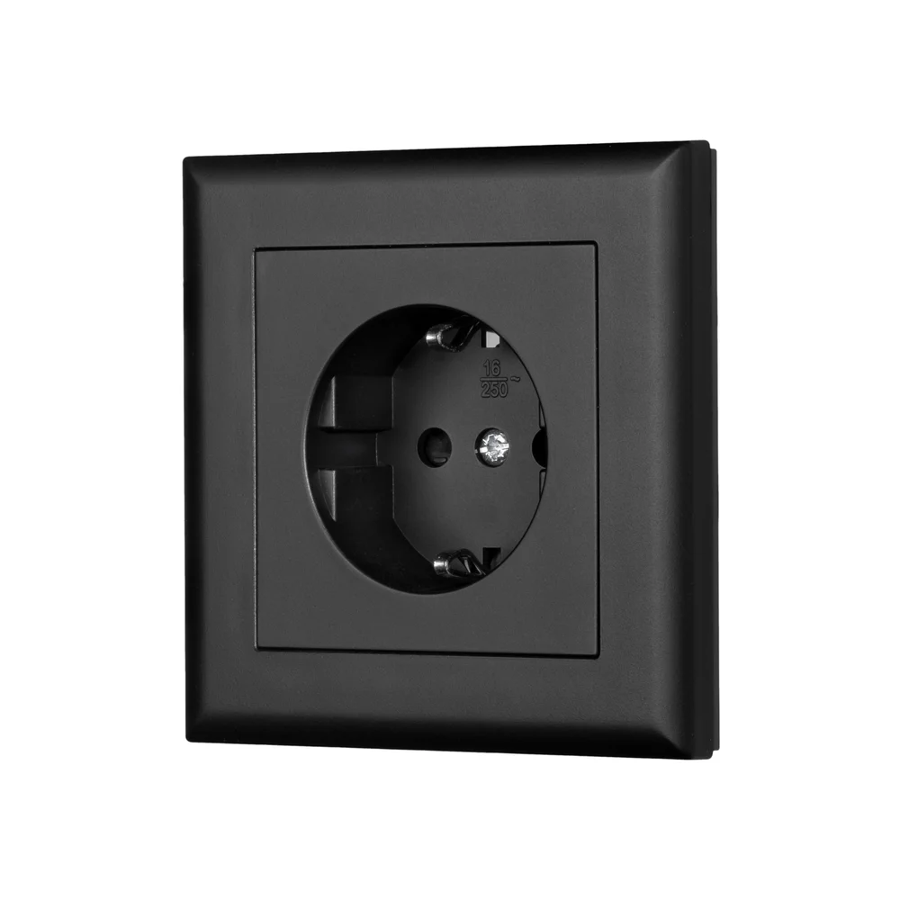 Stikkontakt m/jord innfelt sort v:5449672