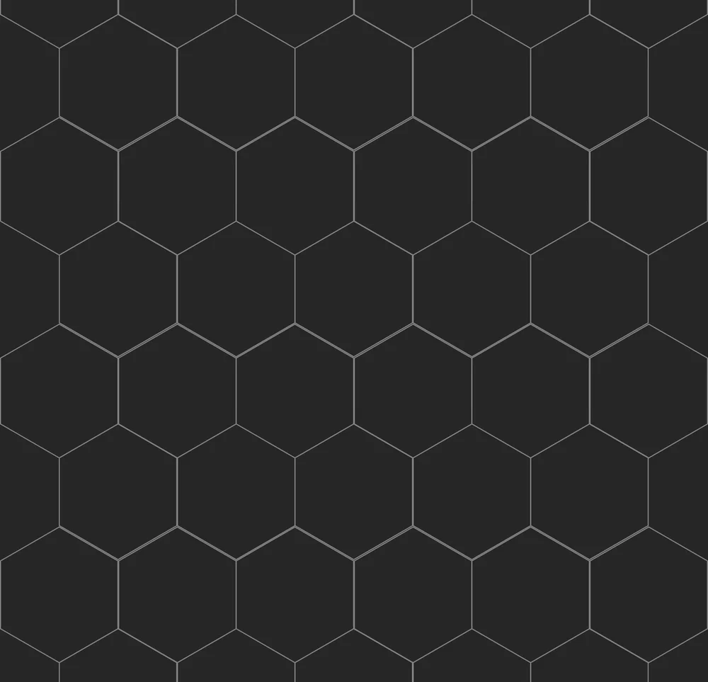 Kjøkkenplate 2024-KM71 Black Hexagon 11x620x580 mm v:8512415