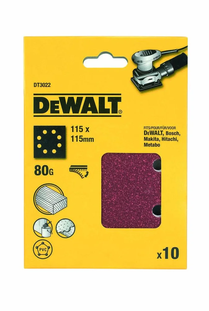 DeWalt DT3022 80K slipepapir 10-pk v:2149753