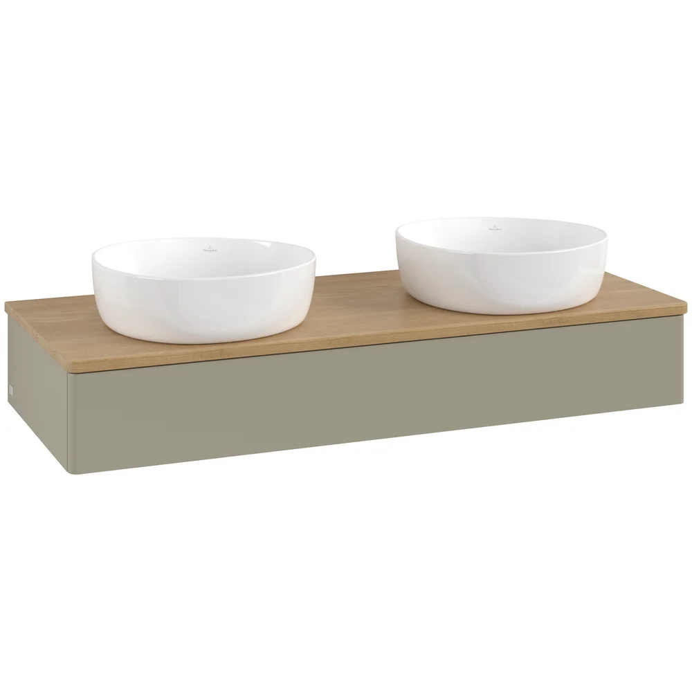 V&B ANTAO SERVANTSKAP 1 SKUFF GLATT 1200X190X500 FOR 2 SERV. U/KRANHULL STENGRÅ/EIK v:5200085