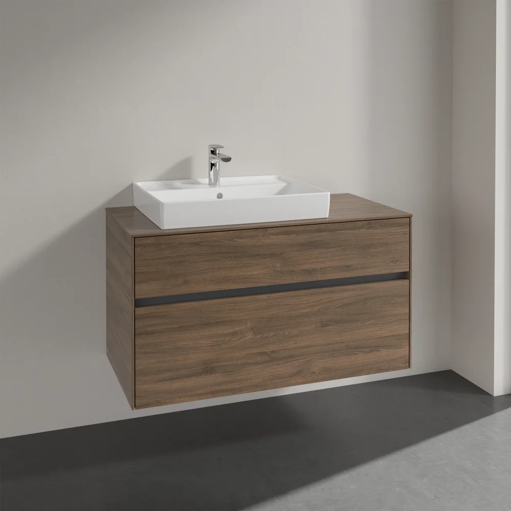 VILLEROY & BOCH COLLARO SERVANTSKAP 100 FOR SERVANT VENSTRE 60 CM M/2 SKUFFER ARIZONA EIK v:3353346