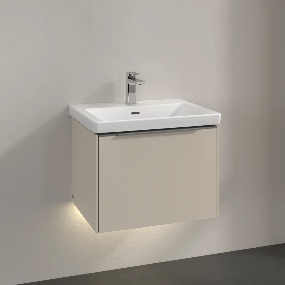 V&B SUBWAY 3.0 SERVANTSKAP 57X42 CASHMERE GREY M/LYS HÅNDTAK I KROM v:3683800