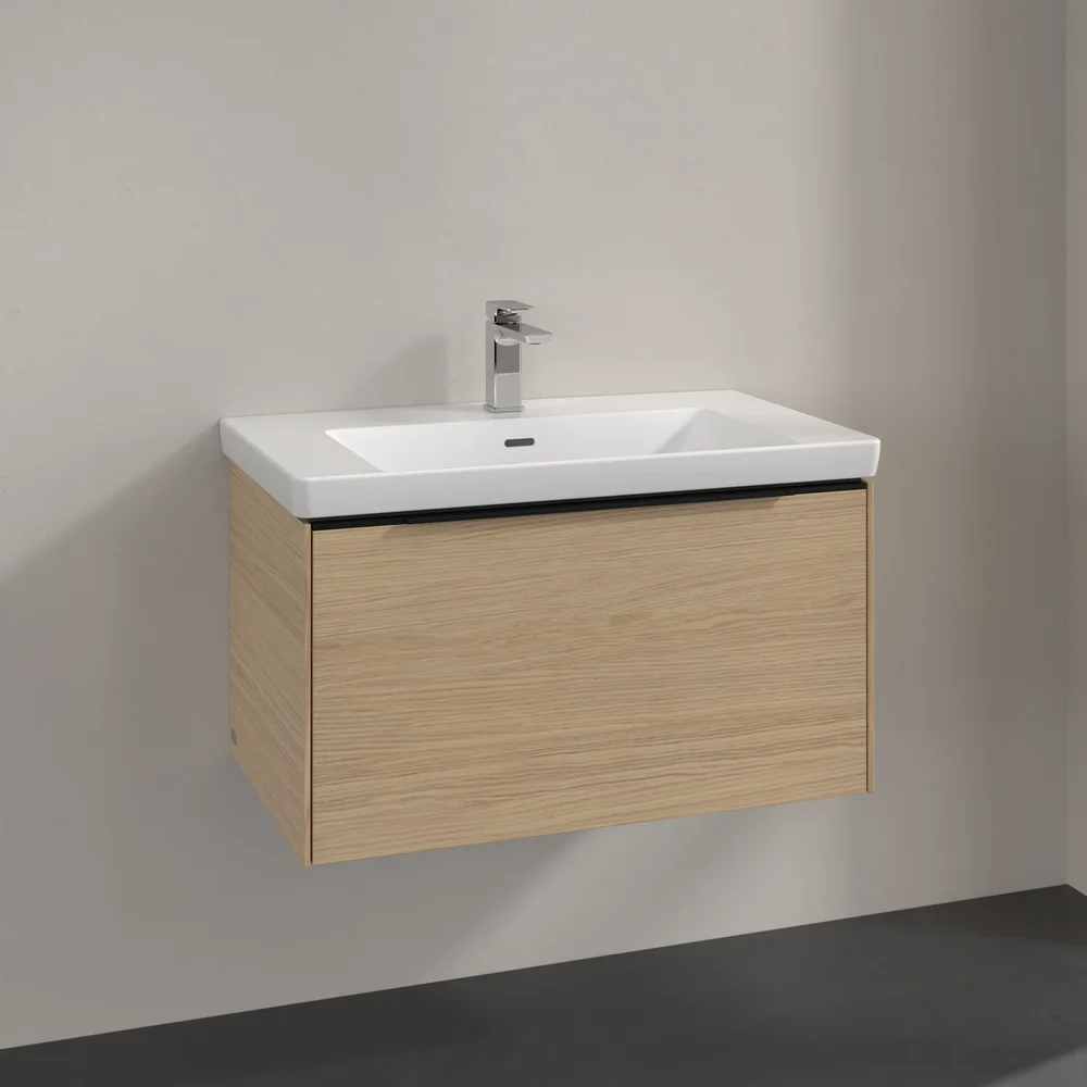 V&B SUBWAY 3.0 SERVANTSKAP 77X42 NORDIC OAK HÅNDTAK I VOLCANO BLACK v:3083079