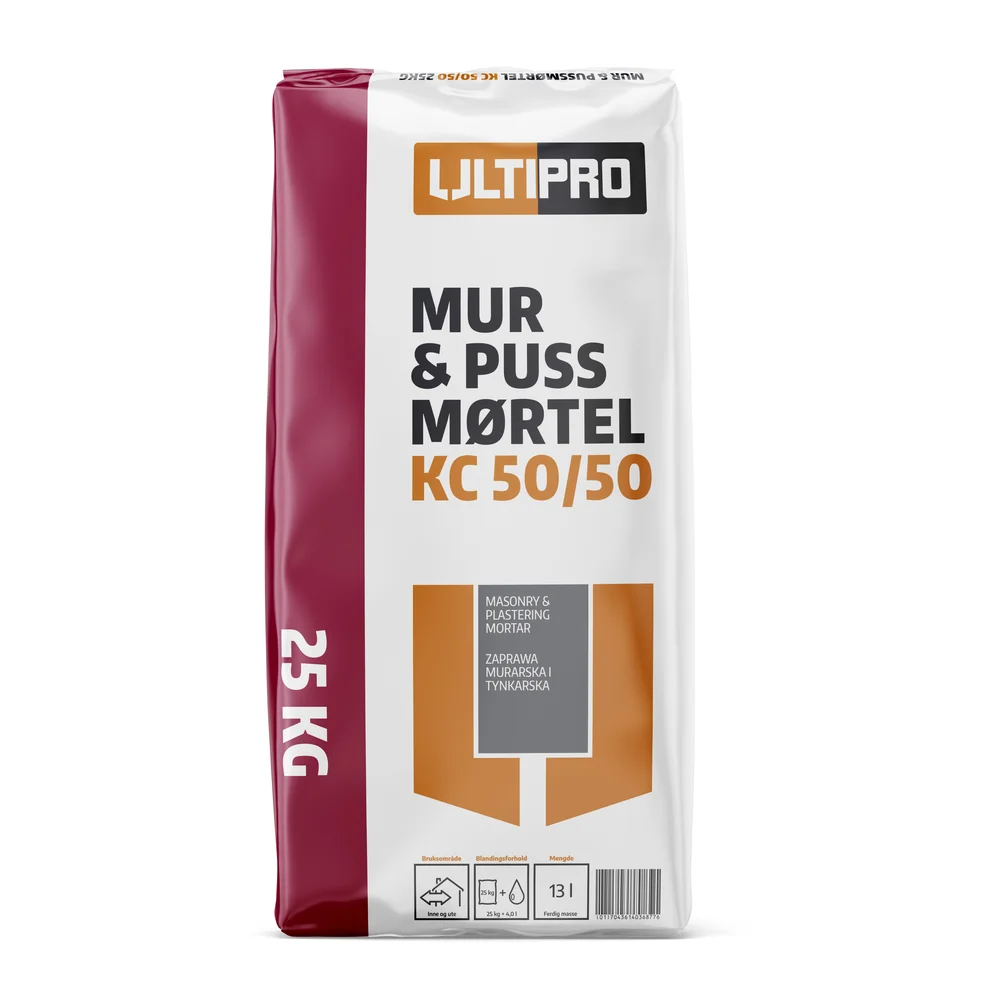 Mørtel mur/puss KC50/50 SG 25 kg v:7761736 Mørtel mur/puss KC50/50 SG 25 kg v:7761736