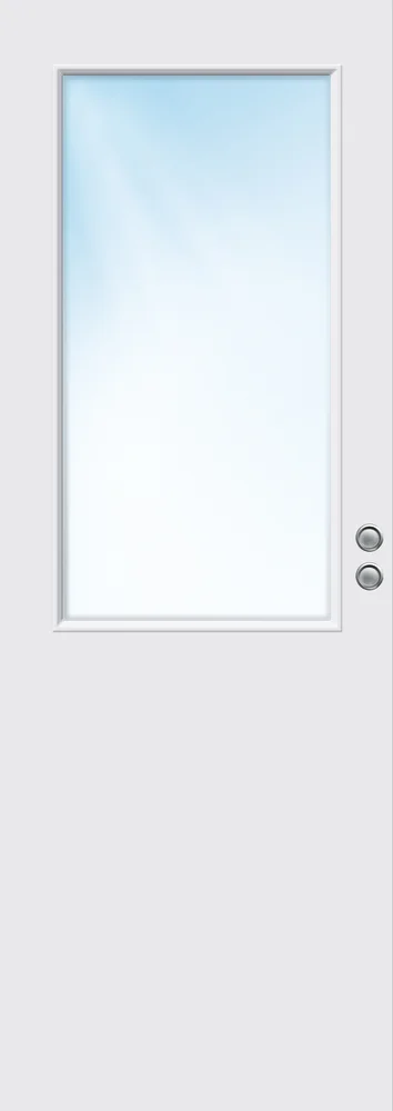 Skyvedør 80x210 Sletten Kompakt halvglass hvit v:1249810