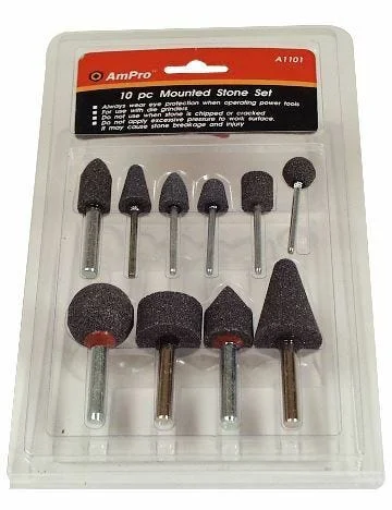 AMPRO SLIPESTIFTSETT 10 DELER v:8077894