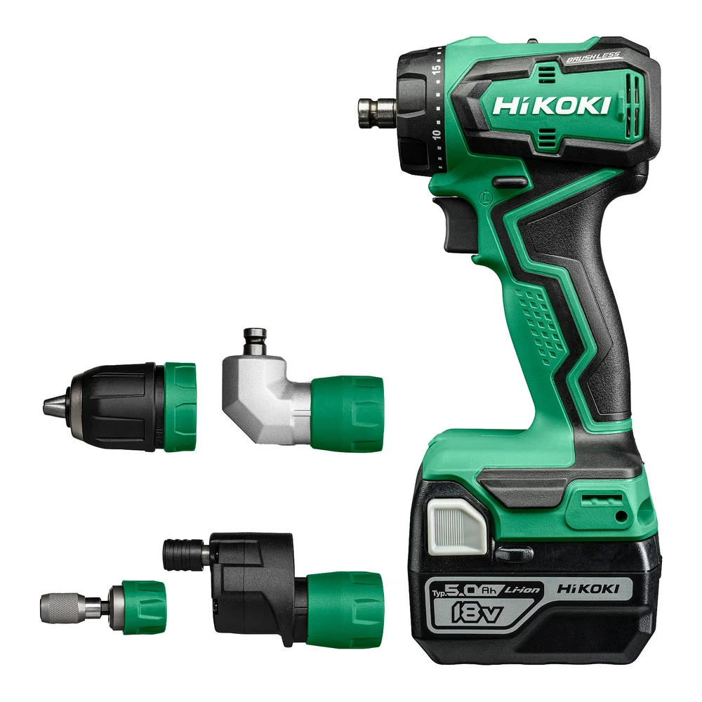 HiKOKI Bor/skrutrekker 18V, DS18DDQ, inkl. 2x5,0 Ah batterier & lader. v:7450126