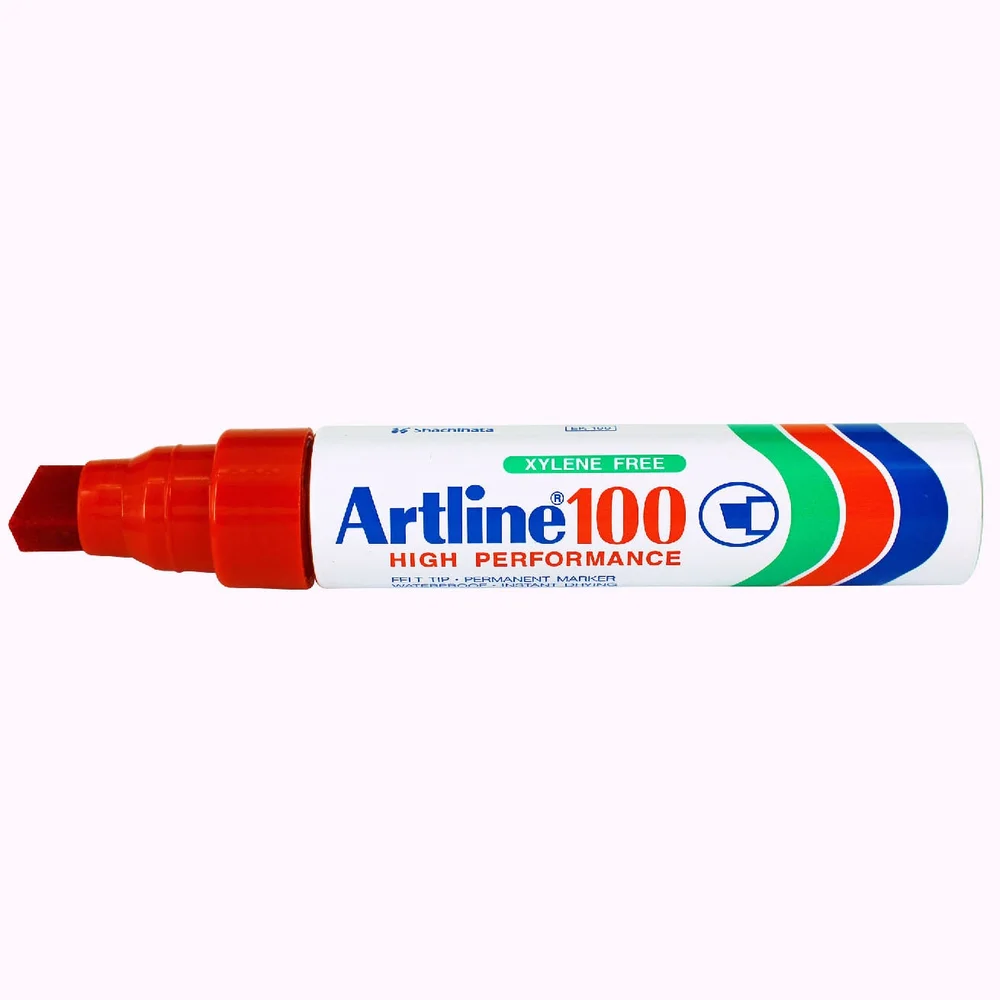 Artline Merketusj 100, 12×7 mm kuttet spiss, rød v:5572449
