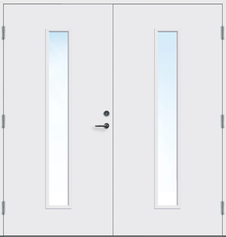 Ytterdør tofløyet Volda med glass hvit venstre 150×200 cm v:8677285 Ytterdør tofløyet Volda med glass hvit venstre 150×200 cm v:8677285