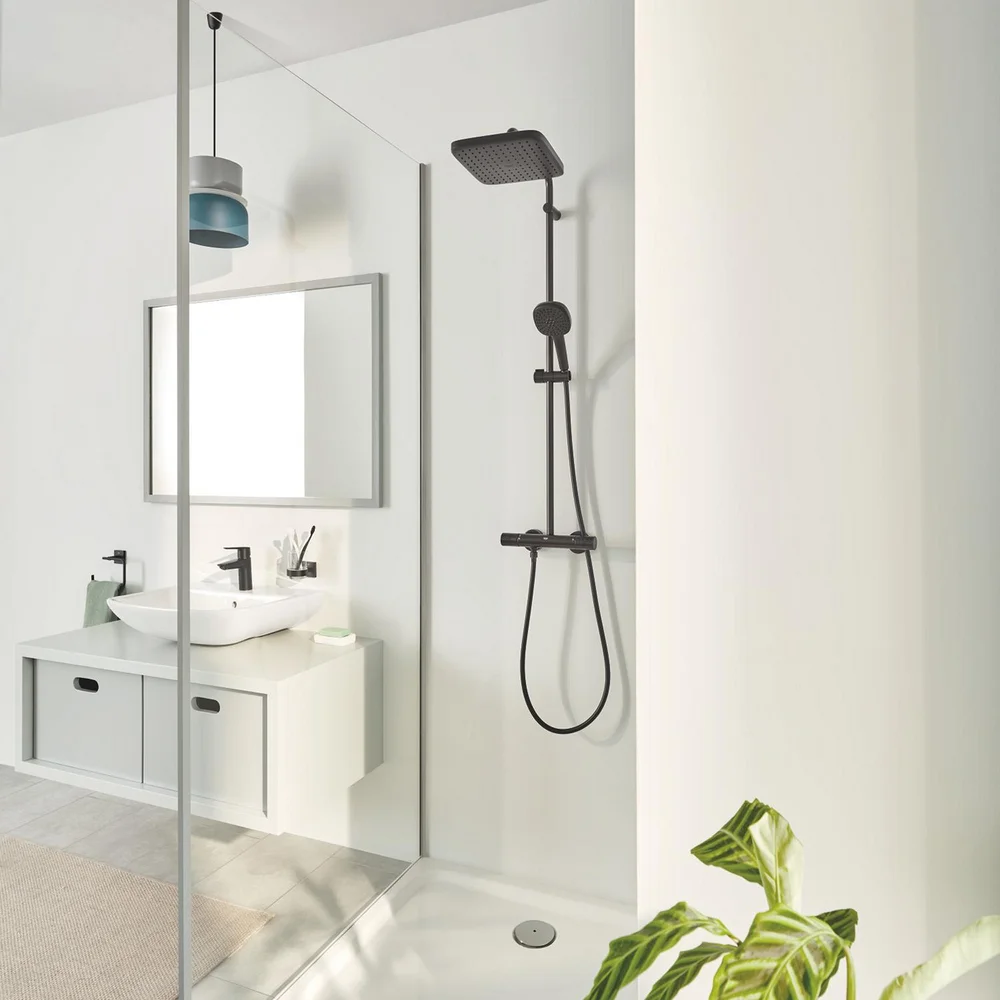 GROHE VITALIO COMFORT 250 DUSJSYSTEM MATT SORT v:6413089 GROHE VITALIO COMFORT 250 DUSJSYSTEM MATT SORT v:6413089