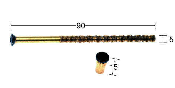 Habo Kappeskrue med hylsemutter 90 mm M5 v:6409842
