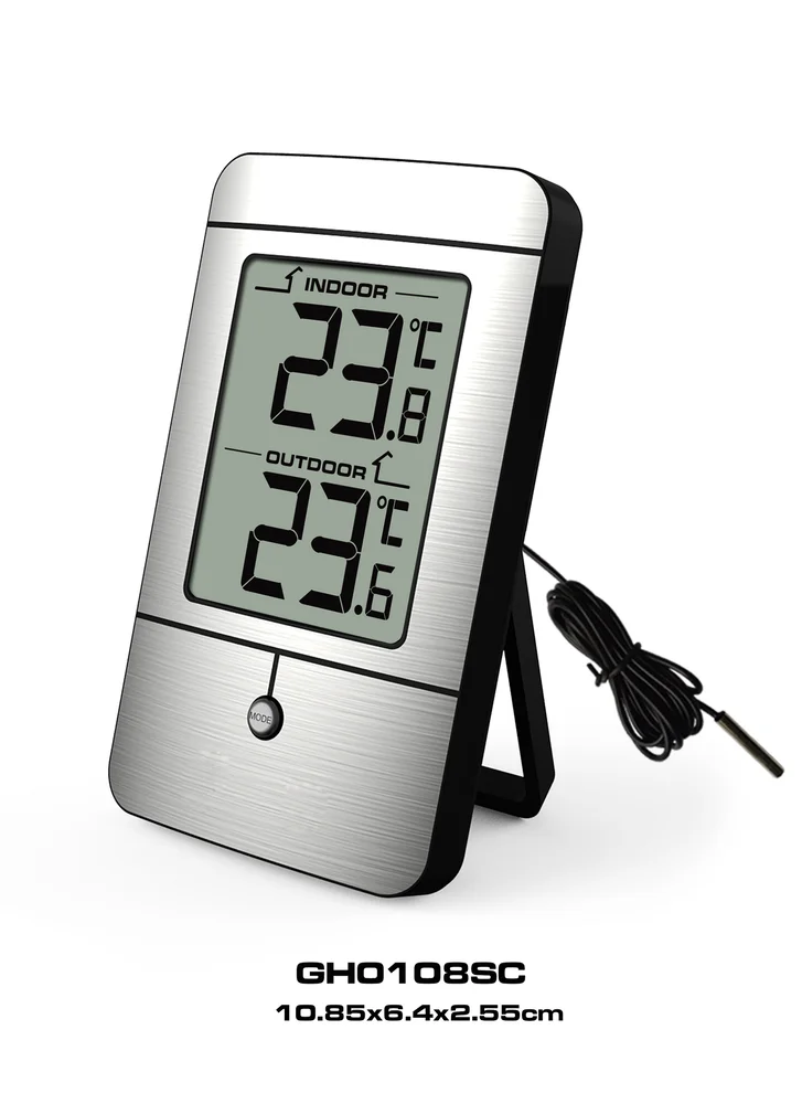 TERMOMETER DIGITALT INN/UTE SØLV v:8232112