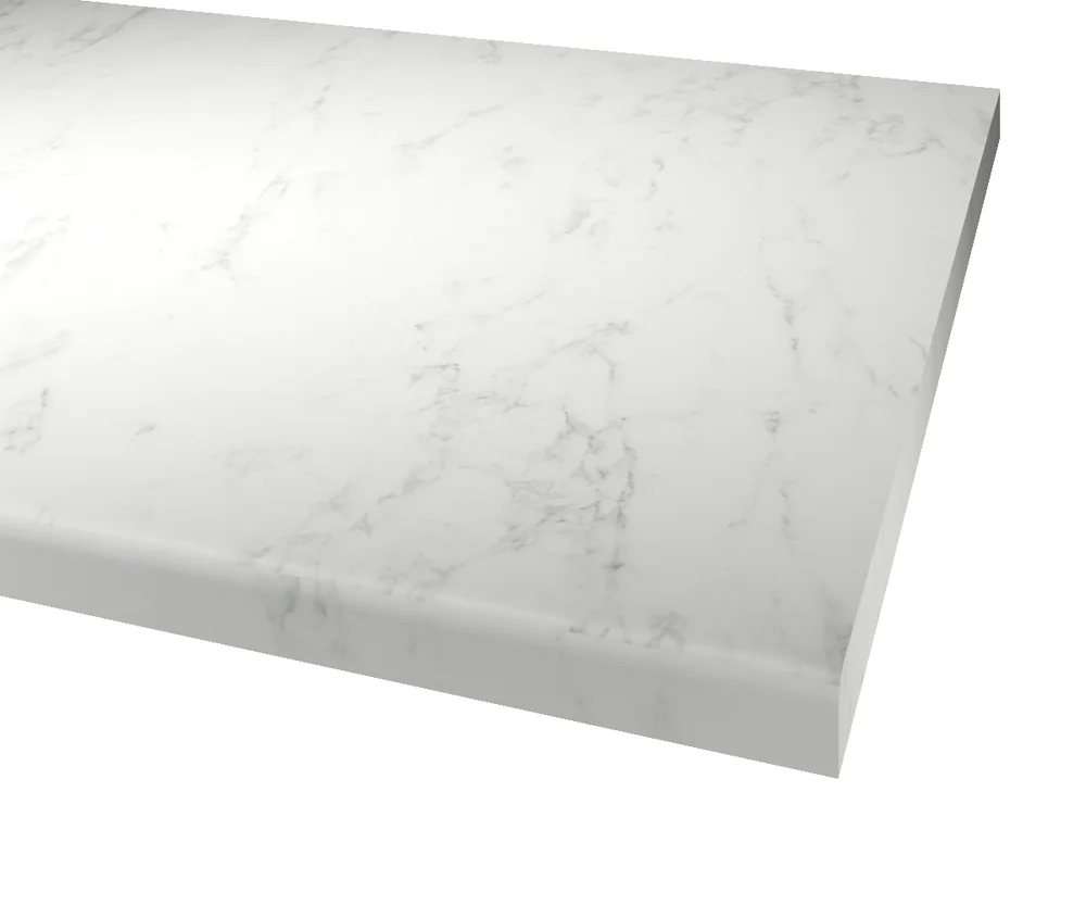 Benkeplate laminat postform marble white v:8219328