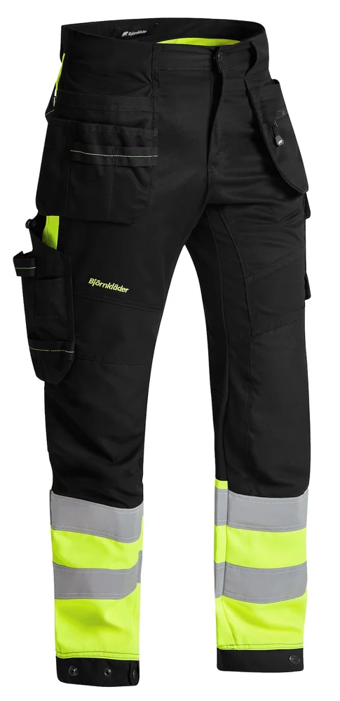BJÖRNKLÄDER HÅNDVERKSBUKSE NEO 241-1 STRETCHPANEL KL.1 SVART/GUL v:5332324