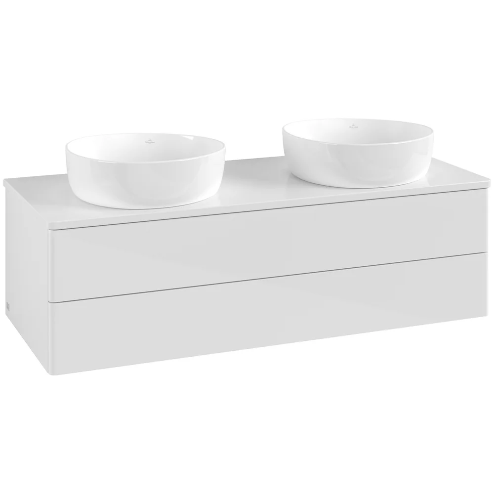 V&B ANTAO SERVANTSKAP 2 SKUFFER GLATT 1200X360X500 FOR 2 SERV. U/KRANHULL HVIT v:8813872
