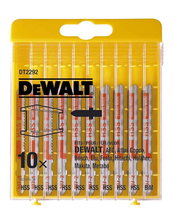 DeWalt DT2292 HSS stikksagbladsett 10-pk v:7037929 DeWalt DT2292 HSS stikksagbladsett 10-pk v:7037929