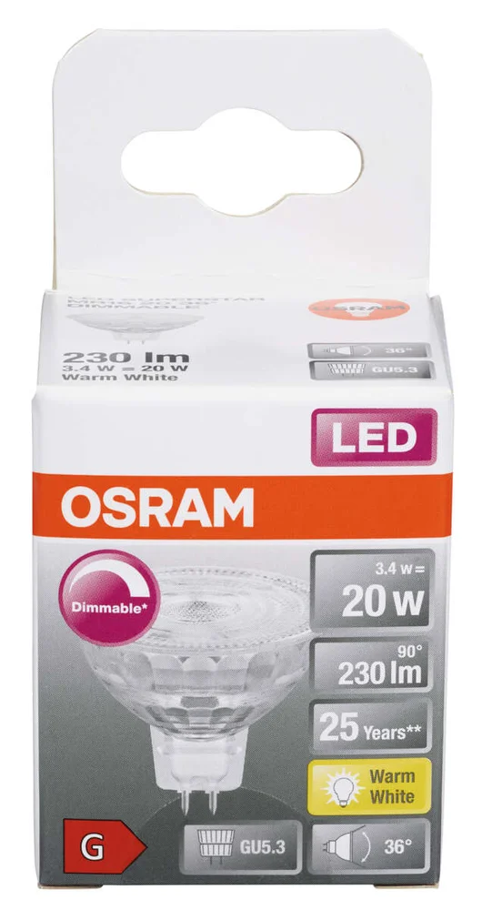 OSRAM MR16 20 3,4WGU5,3D pære v:6452868