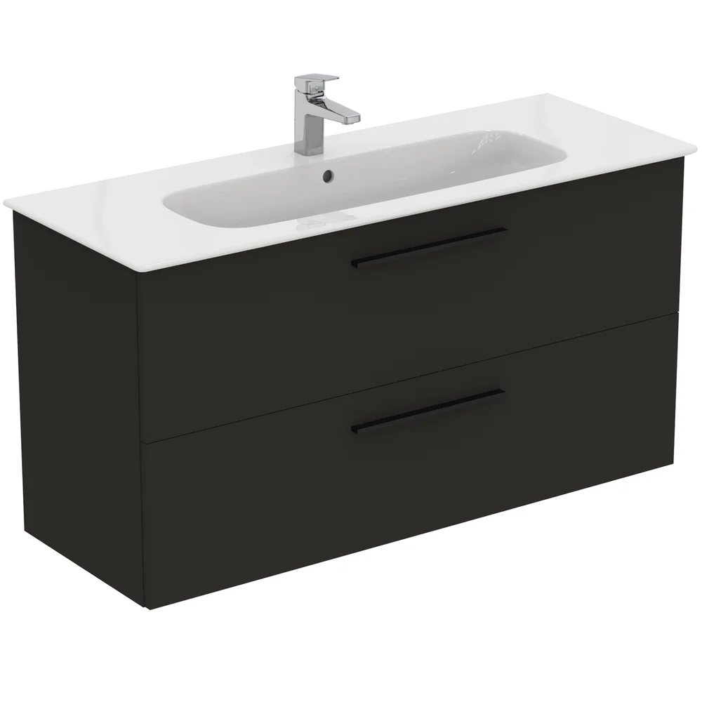 IDEAL STANDARD I.LIFE A BADEROMSMØBEL 1240X460 CARBON GREY M/SORT HÅNDTAK v:9134548