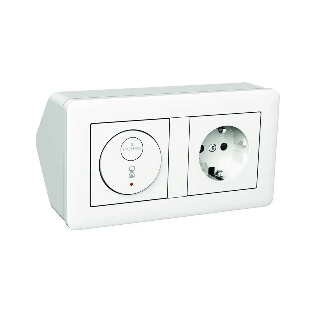 Schneider Electric Hjørneboks, m. timer & vegguttak, Exxact v:4628558 Schneider Electric Hjørneboks, m. timer & vegguttak, Exxact v:4628558