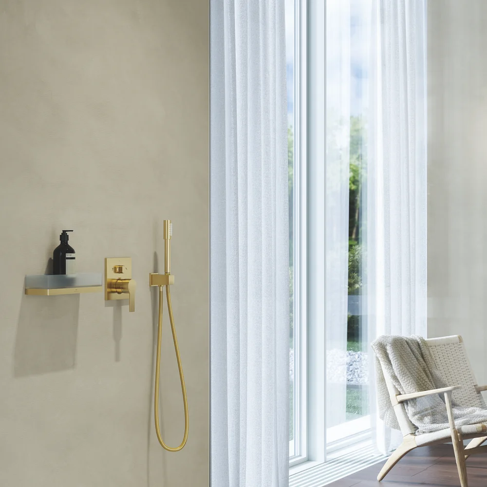GROHE EUPHORIA CUBE HÅNDDUSJUTTAK M/HOLDER BØRSTET COOL SUNRISE v:7591194