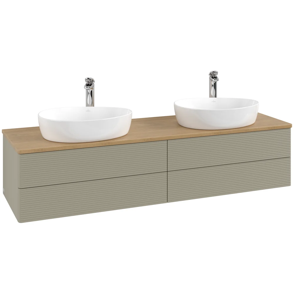 V&B ANTAO SERVANTSKAP 4 SKUFFER RILLET 1600X360X500 FOR 2 SERV. M/KRANHULL STENGRÅ/EIK v:4704029
