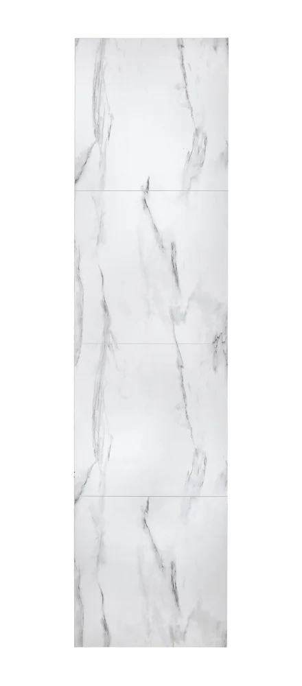 Baderomsplate hvit marmor slett flis 60×60 cm 620×2400 mm v:4522217 Baderomsplate hvit marmor slett flis 60×60 cm 620×2400 mm v:4522217
