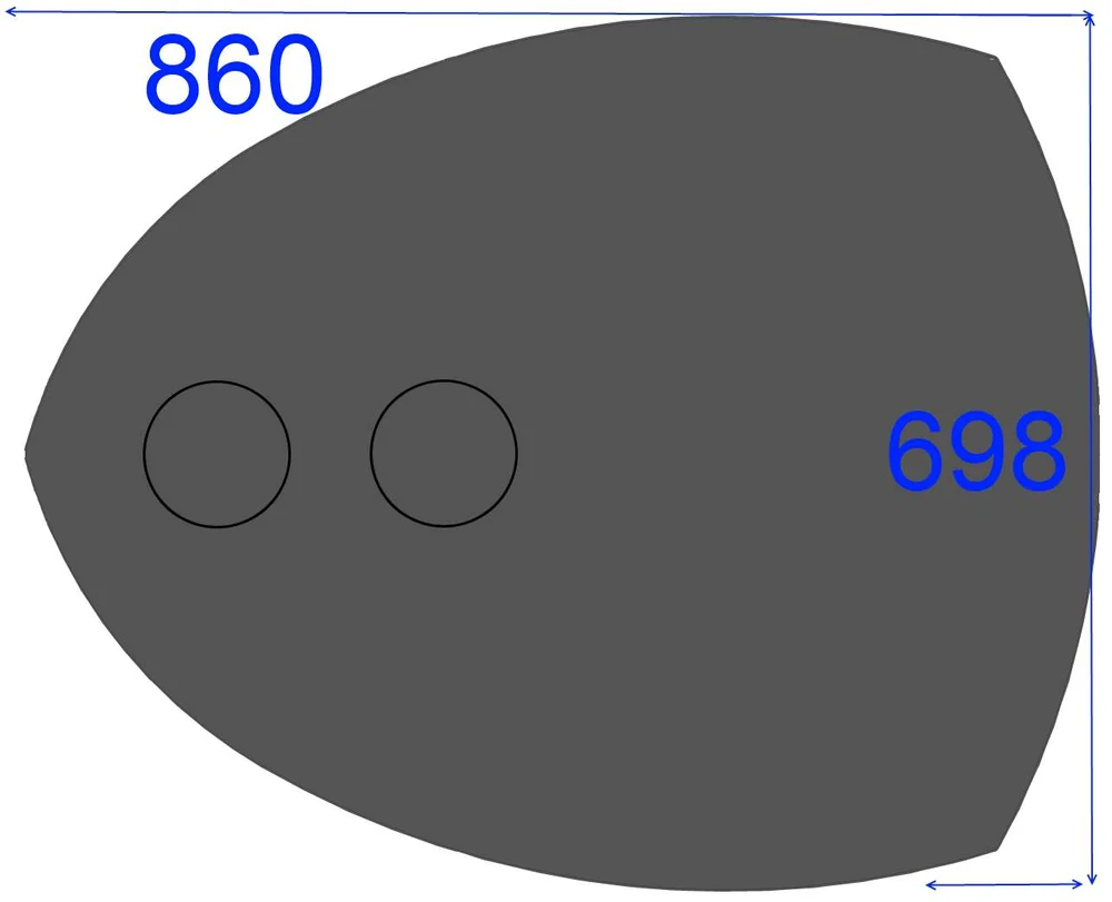 Gulvplate stål sort 698 x 860 mm v:2354557