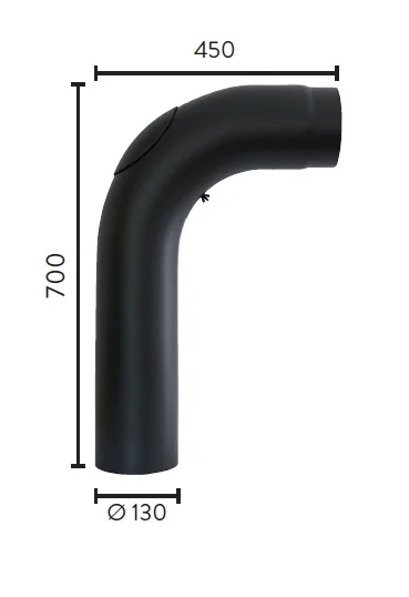 Røykrør Ø125 sort lakk 2mm v:8764888