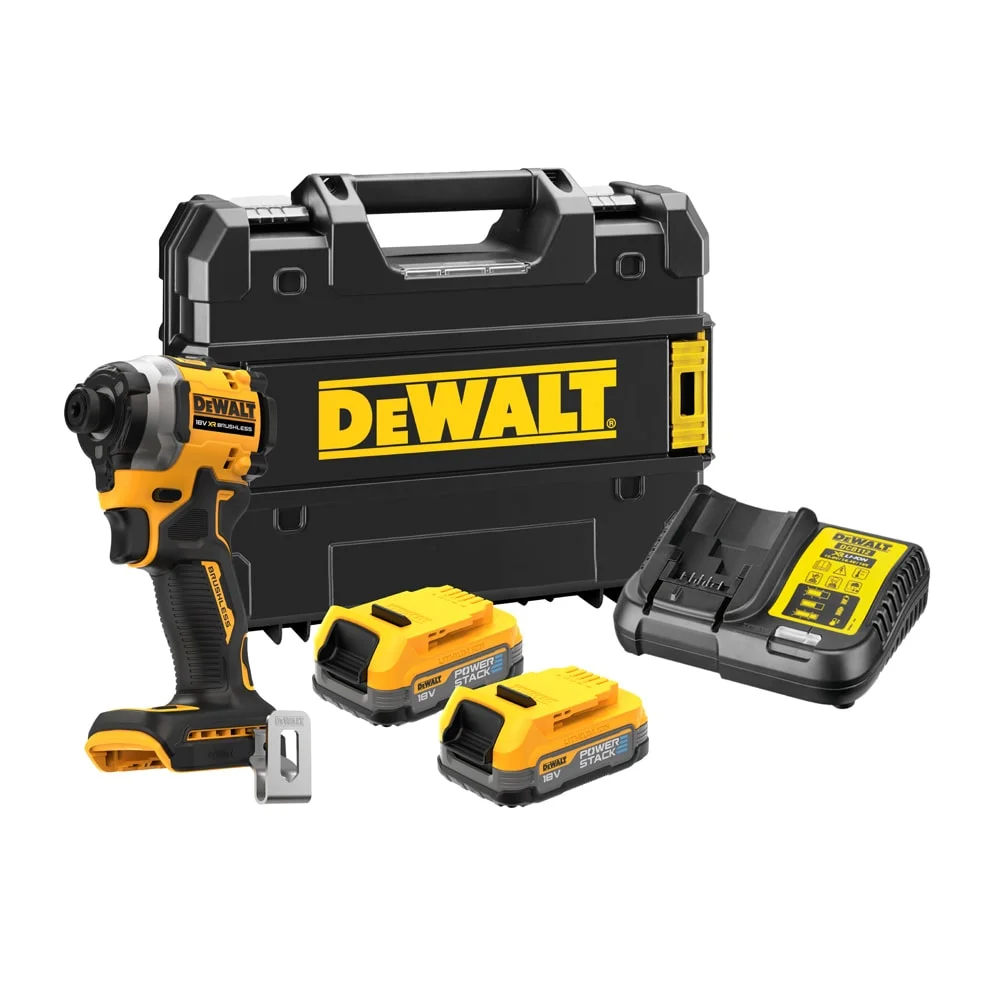 Dewalt Slagskrutrekker DW DCF850E2T 18V XR, 2 stk Powerstack-batteri, TSTAK. v:9192313