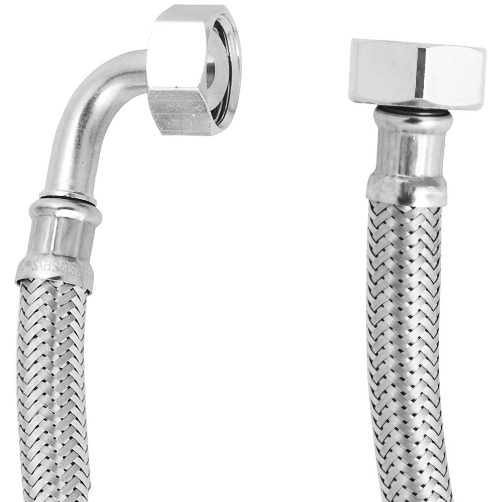 PEX TRYKKSLANGE TIL KABINETT 1/2" RETT X 1/2" VINKEL 120 CM v:7365245