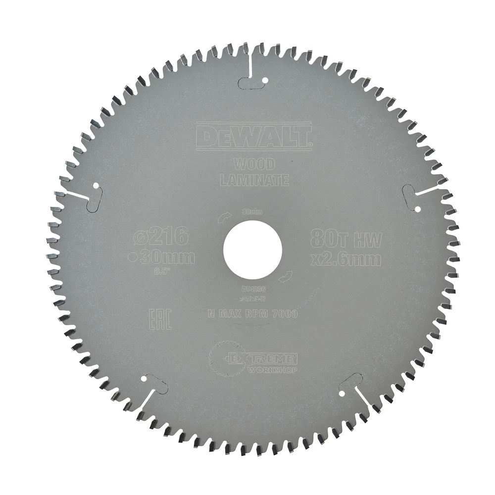 Dewalt Sirkelsagblad for tre & ikke-jernholdige metaller, 216×30 mm, 80T, DT4286 v:5843648