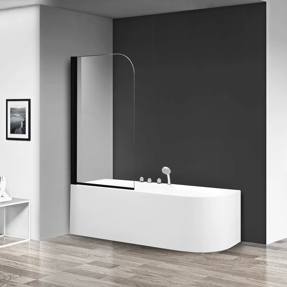 CELESTE BADEKARVEGG 75X140 CM – VENSTRE M/ SIKKERHETSFOLIE, SORT v:9930887