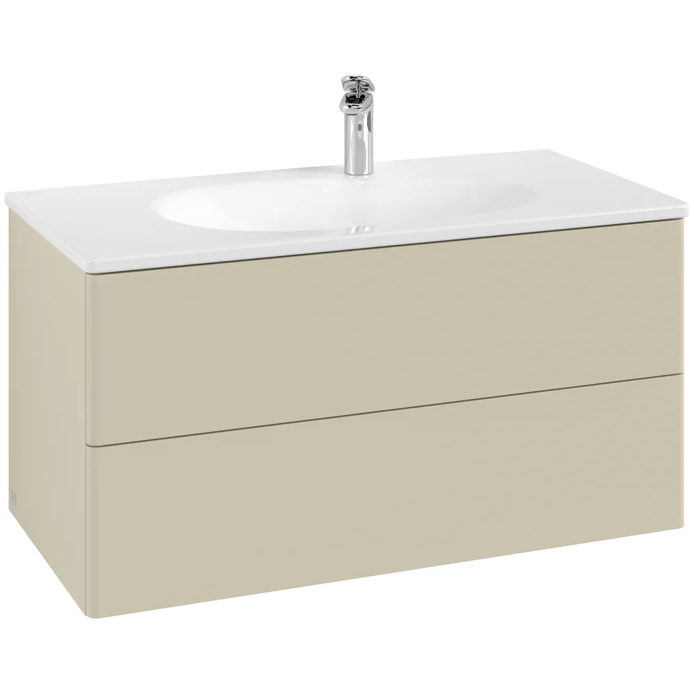 V&B ANTAO SERVANTSKAP 2 SKUFFER GLATT 988X504X496 SILKEGRÅ v:7290035