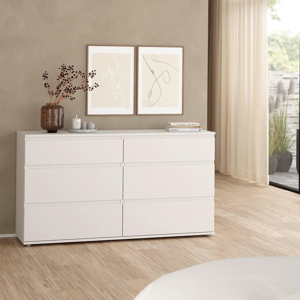 TVILUM NOVA KOMMODE HVIT 6 SKUFFER 153X40X84 v:2767096
