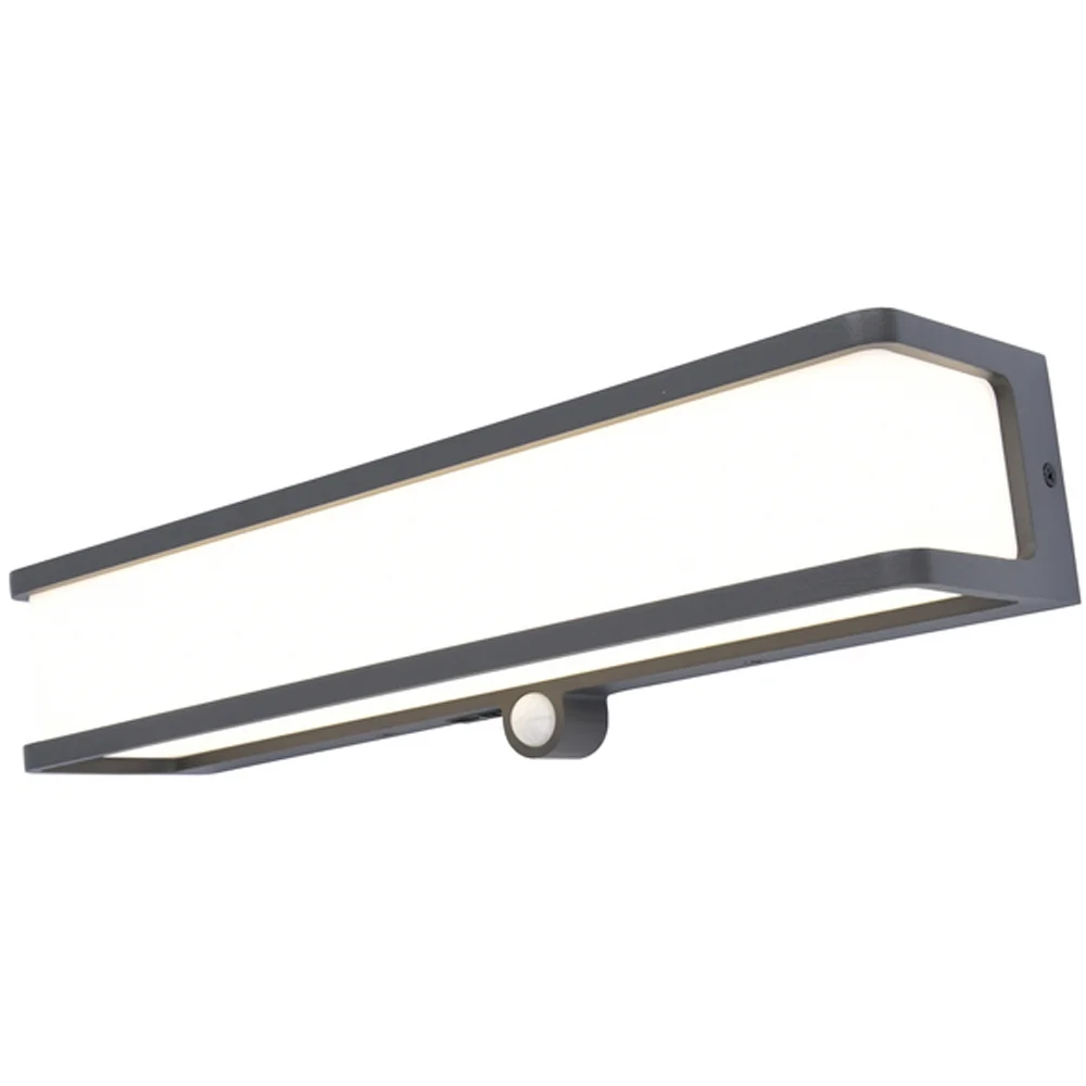 LUTEC DOBLO SENSOR VEGGHENGT LAMPE KULL GRÅ 91MMX250MMX90MM v:7731851