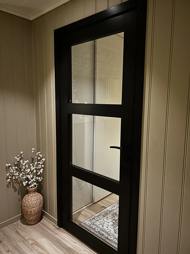 Innerdør 90x200 Base 3 med glass hvit v:3944982