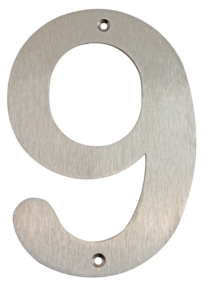 Husnummer 9 140 mm rustfri v:5596895 Husnummer 9 140 mm rustfri v:5596895