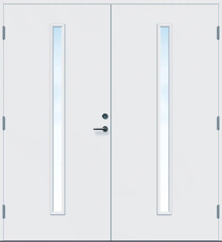Ytterdør tofløyet Hovdeby frostet glass hvit venstre 140x200 cm v:8537289