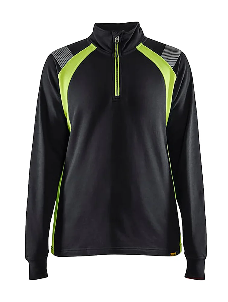 GENSER HALFZIP DAME 3403 SVART/GUL v:7001428