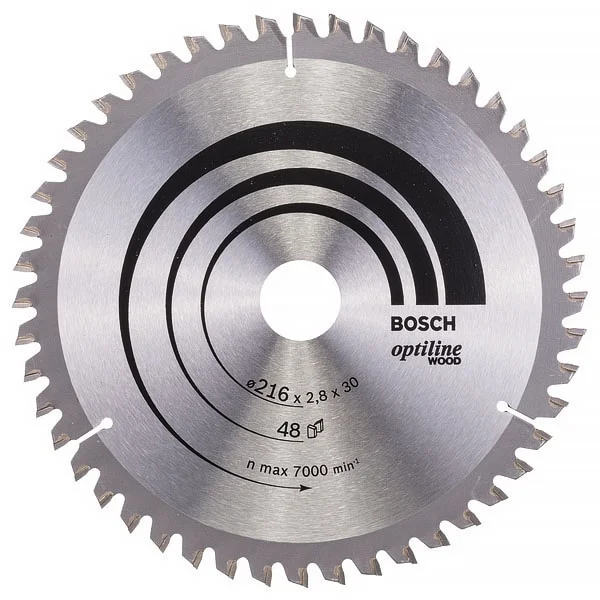 Bosch Sirkelsagblad Optiline for tre, 216×2,8×30 mm. v:4360825