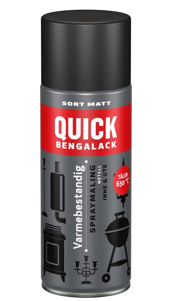 Quick Bengalack varmebestandig spraylakk v:1595952