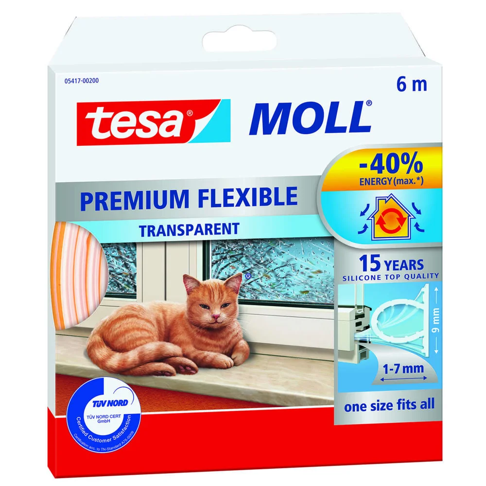 tesa® Premium Flexible transparent tetningslist v:4071787