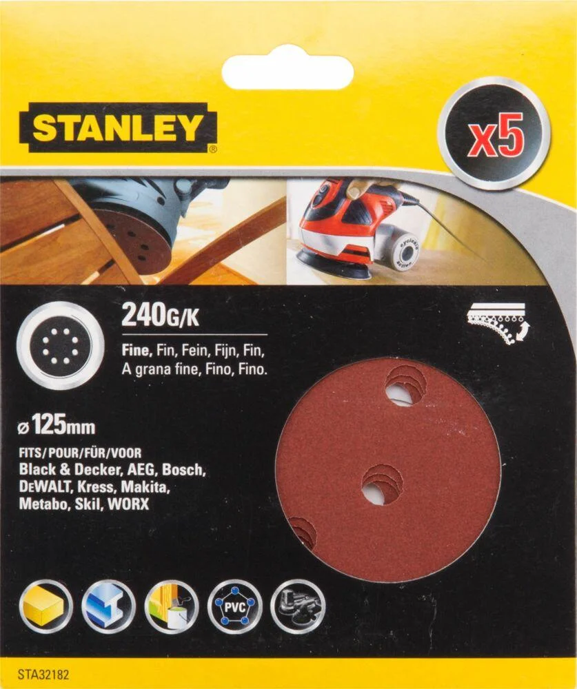 Stanley STA32182 sliperondell 5-pk v:4503599 Stanley STA32182 sliperondell 5-pk v:4503599