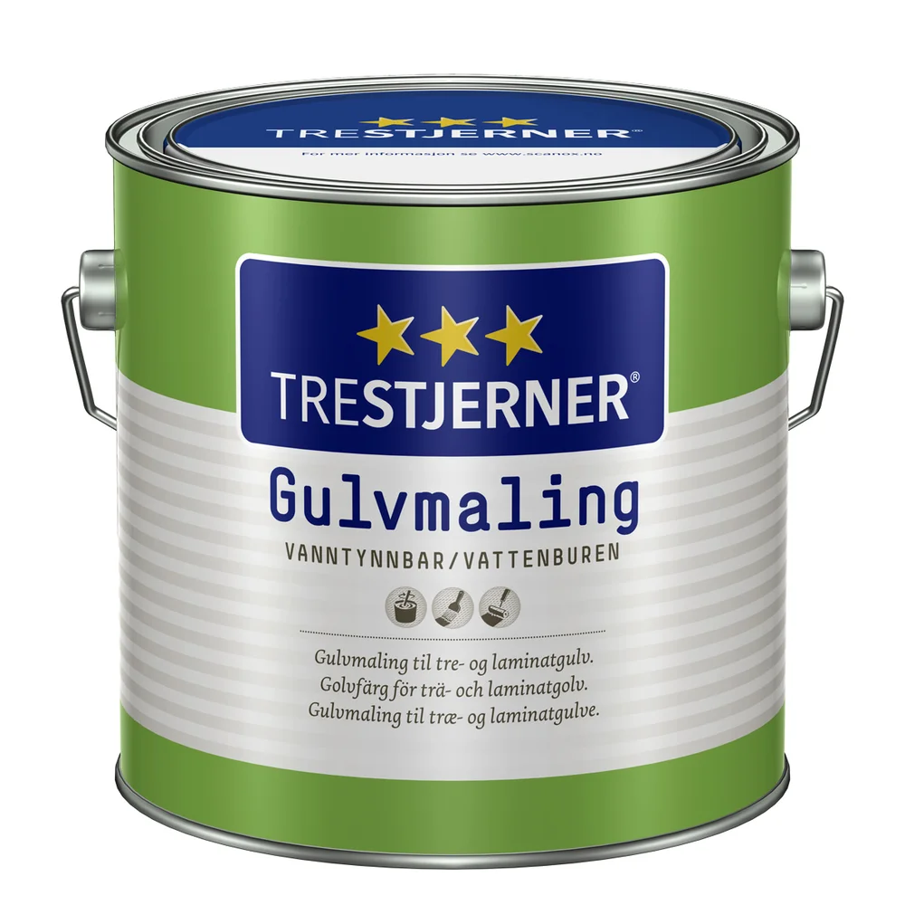 Trestjerner gulvmaling matt klassisk hvit base 2,7l v:8185465