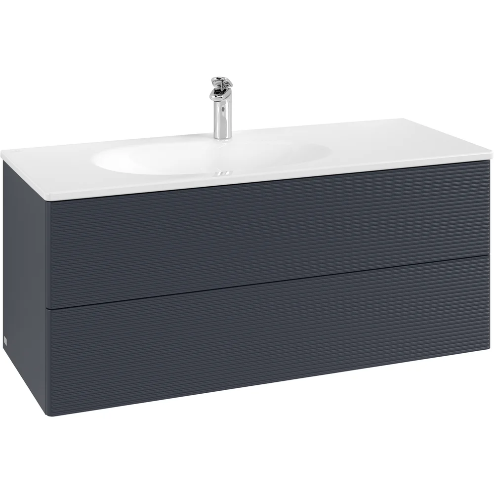 V&B ANTAO SERVANTSKAP 2 SKUFFER RILLET 1188X504X493 VENSTRE M/LYS BLÅ v:5336896