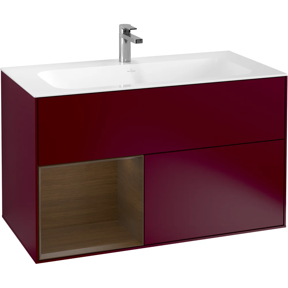 V&B FINION SERVANTSKAP 100 PEON MATT LAKK EMOTION-LYS, VENSTRESTILT VALNØTTHYLLE v:4271689