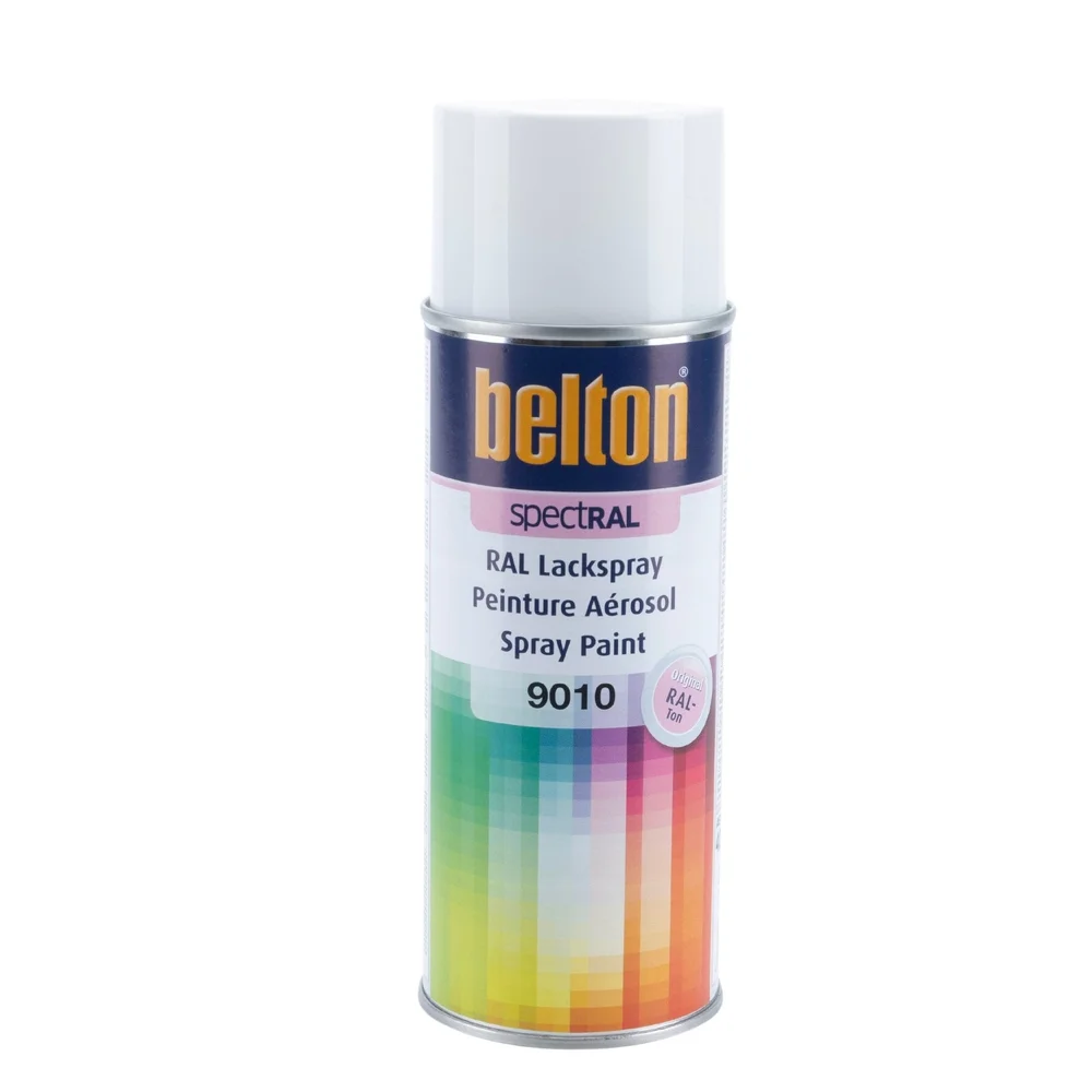 Belton Spraymaling, Hvit blank RAL 9010, 400 ml v:7352141 Belton Spraymaling, Hvit blank RAL 9010, 400 ml v:7352141