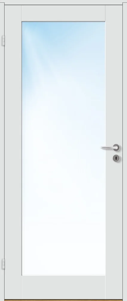 Innerdør Stil 1 med glass hvit 100x190 cm v:8705221