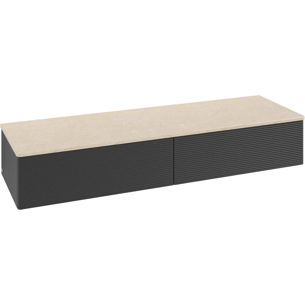 V&B ANTAO SIDESKAP 2 SKUFFER RILLET 1600X268X500 MATT SORT/CRÉME v:7082738